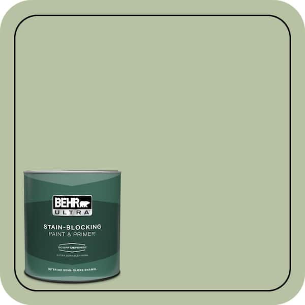 BEHR ULTRA 1 qt. #M380-4 Chopped Dill Extra Durable Semi-Gloss Enamel Interior Paint & Primer