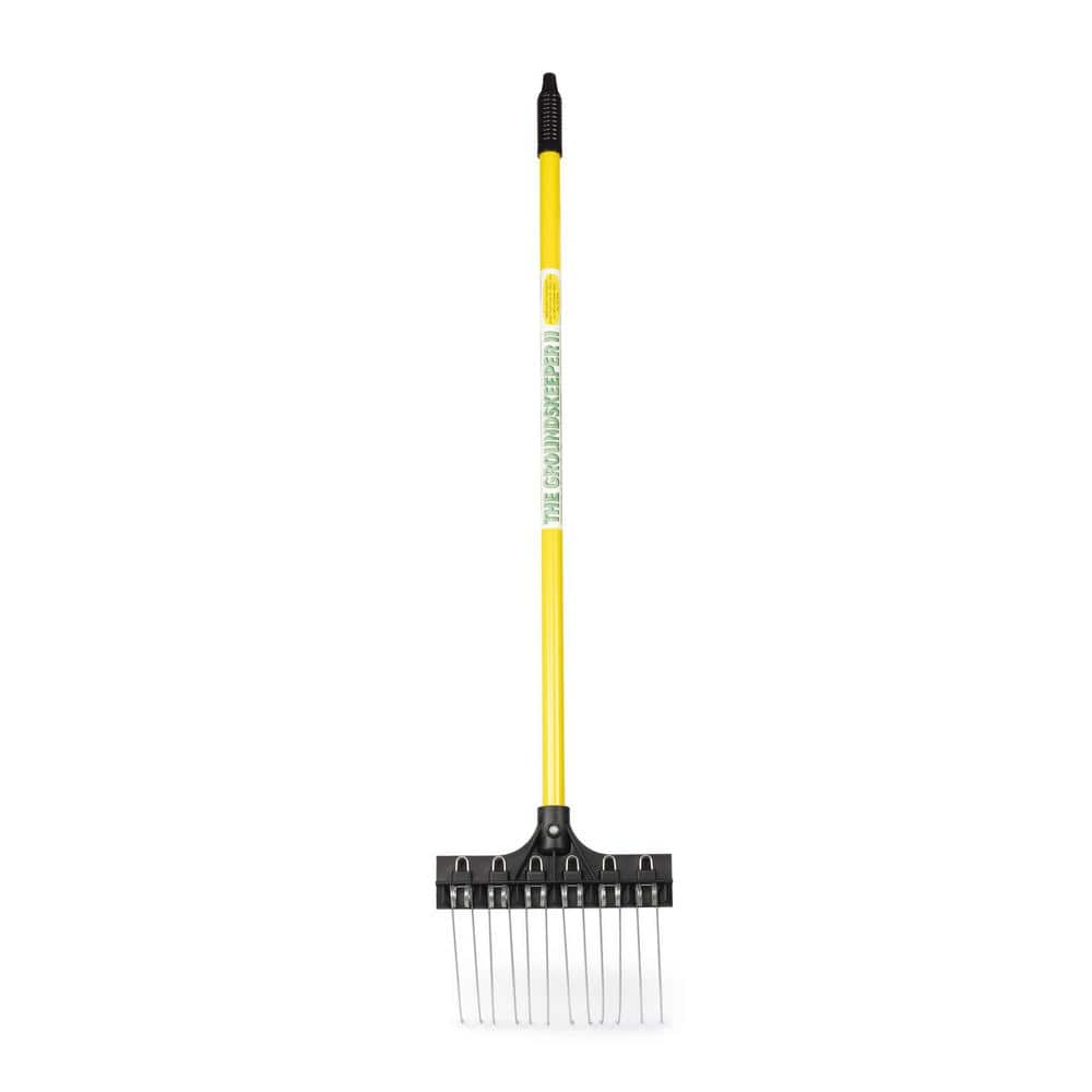 THE GROUNDSKEEPER II 36 In. Yellow Fiberglass Handle 9 In. Shrub Rake ...