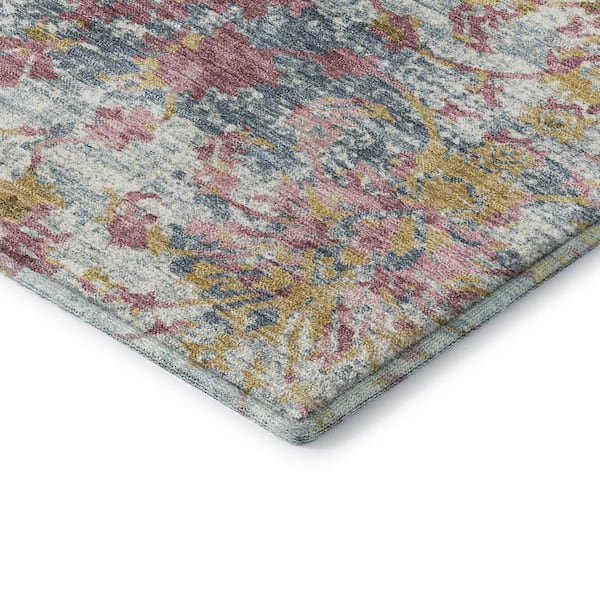 Mayfield Premium Machine Washable Abstract AMF2211 Wheat 2 ft. x 7 ft. Runner Rug