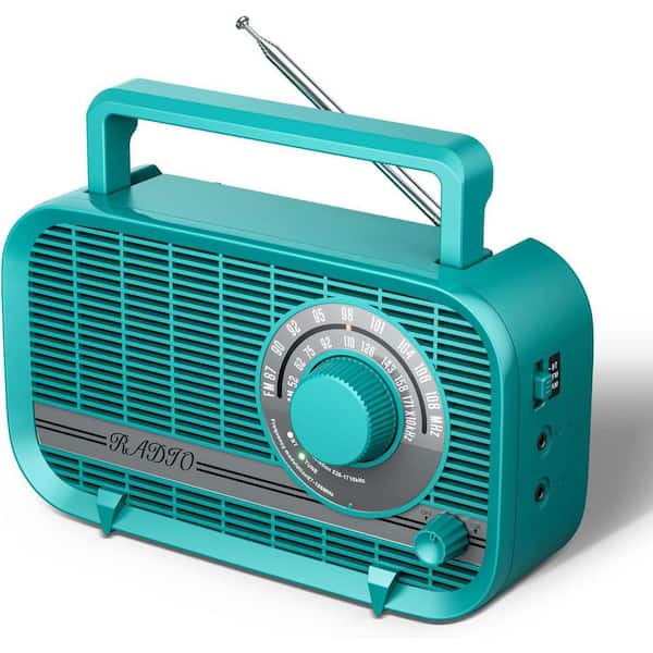 Lukyamzn Portable Radio AM FM with Bluetooth, Plug in Wall and Play or AA Battery, Best Reception, Clear Speaker Headphone/AUX