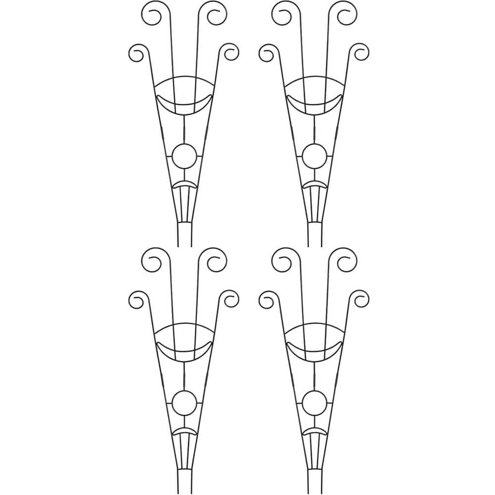 30 in. Moon Shape Metal Houseplant Trellis for Climbing Plants, Potted Plant Vine Ivy Flower Support in Black (4-Pack) price history on PriceWatchPro