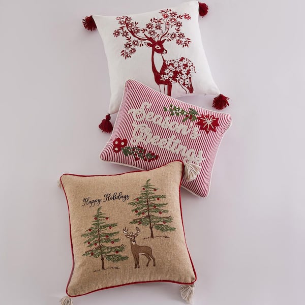 Woodland Deer Christmas Pillow | Little Birdie