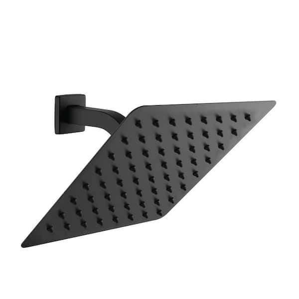 1-Spray Patterns with 2.5 GPM 8 in. Wall Mount Fixed Shower Head in Matte Black