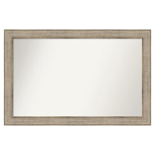 Trellis Silver 52 in. x 34 in. Custom Non-Beveled Wood Framed Bathroom Vanity Wall Mirror
