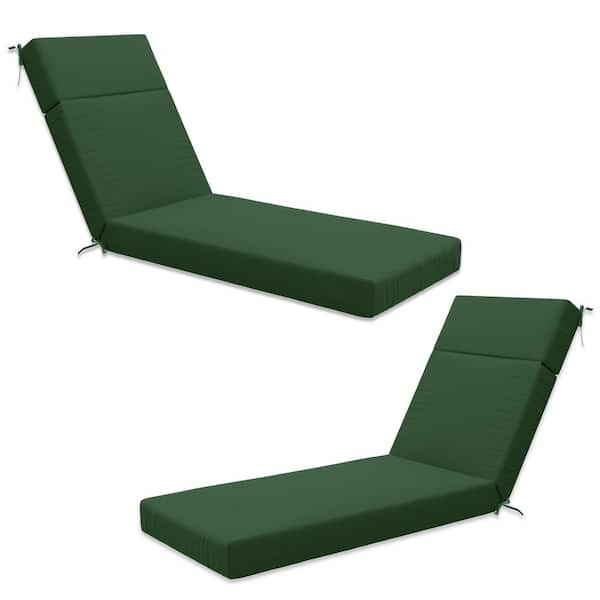 Kimunuk 80 in. x 26 in. x 4 in. ( 2-Pack ) Outdoor Water-Resistant Replacement Chaise Lounge Seat Cushion Green