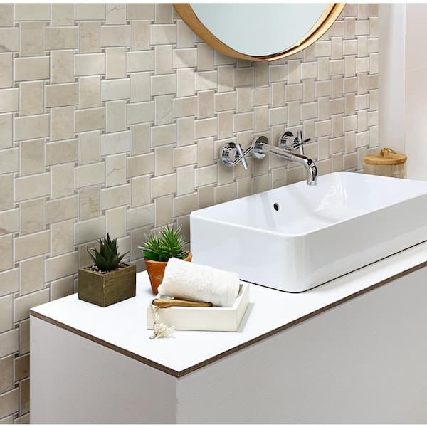Apollo Tile (Sample) Wall Tile Brown Weaved 4-in x 4-in Polished Marble Patterned Wall Tile