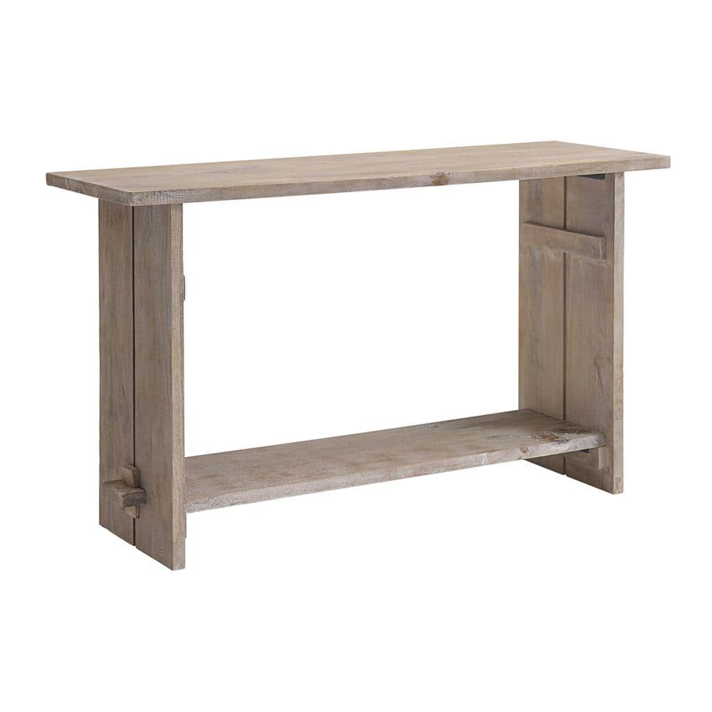 Alaterre Furniture 52&#34; Castleton Mango Wood Console Driftwood: Rectangular Entryway Table with Storage, Stained Finish