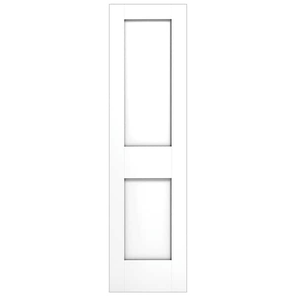 Alexandria Moulding 15 in. x 80 in. x 1-3/8 in.  2-Panel Flat Square Top, Shaker Sticking, Full and Square, Primed Wood Door Slab