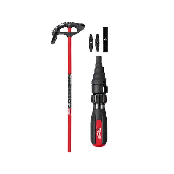 Milwaukee 1 in. Iron Conduit Bender and Handle with 7-in-1 Conduit Reaming Multi-Bit Screwdriver