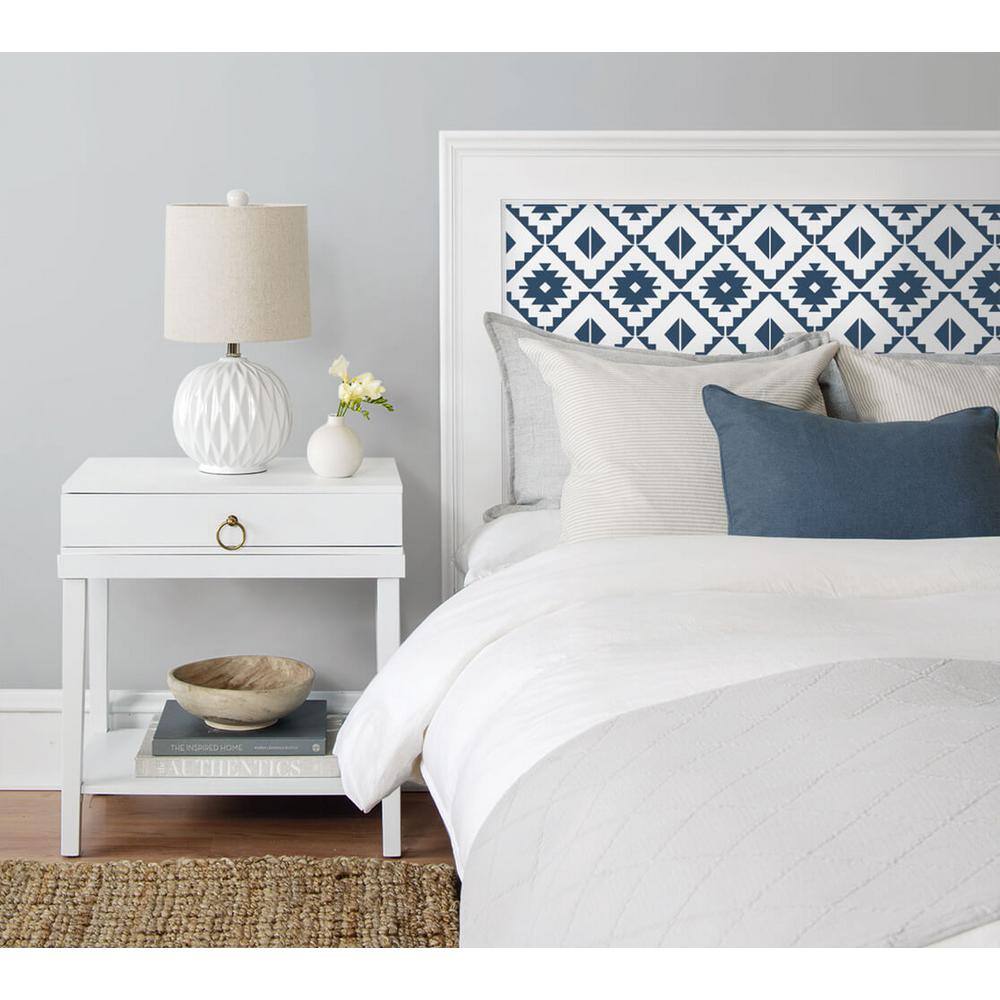 Navy Blue Southwest Tile Peel and Stick Wallpaper