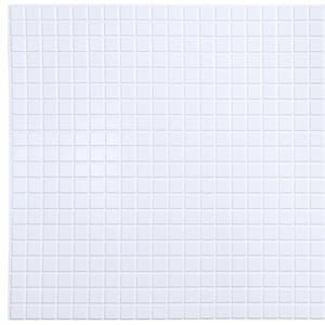 3D Falkirk Retro III 38 in. x 19 in. White Faux Mosaic PVC Decorative Wall Paneling
