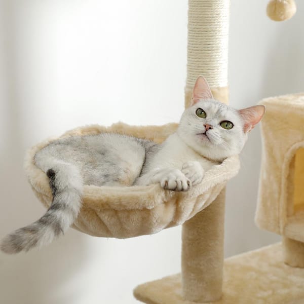 Foobrues Cat Tree 56 in. Cat Tower for Multiple Cats with Super