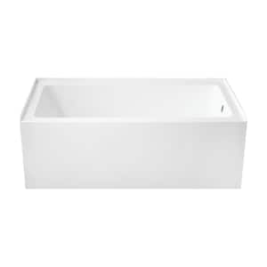Aqua Eden 60 in. x 32 in. Acrylic Rectangular Alcove Soaking Bathtub with Right Drain in Glossy White