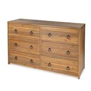 Lark Light Brown 6 Drawer 60 in. Wide Wood Dresser