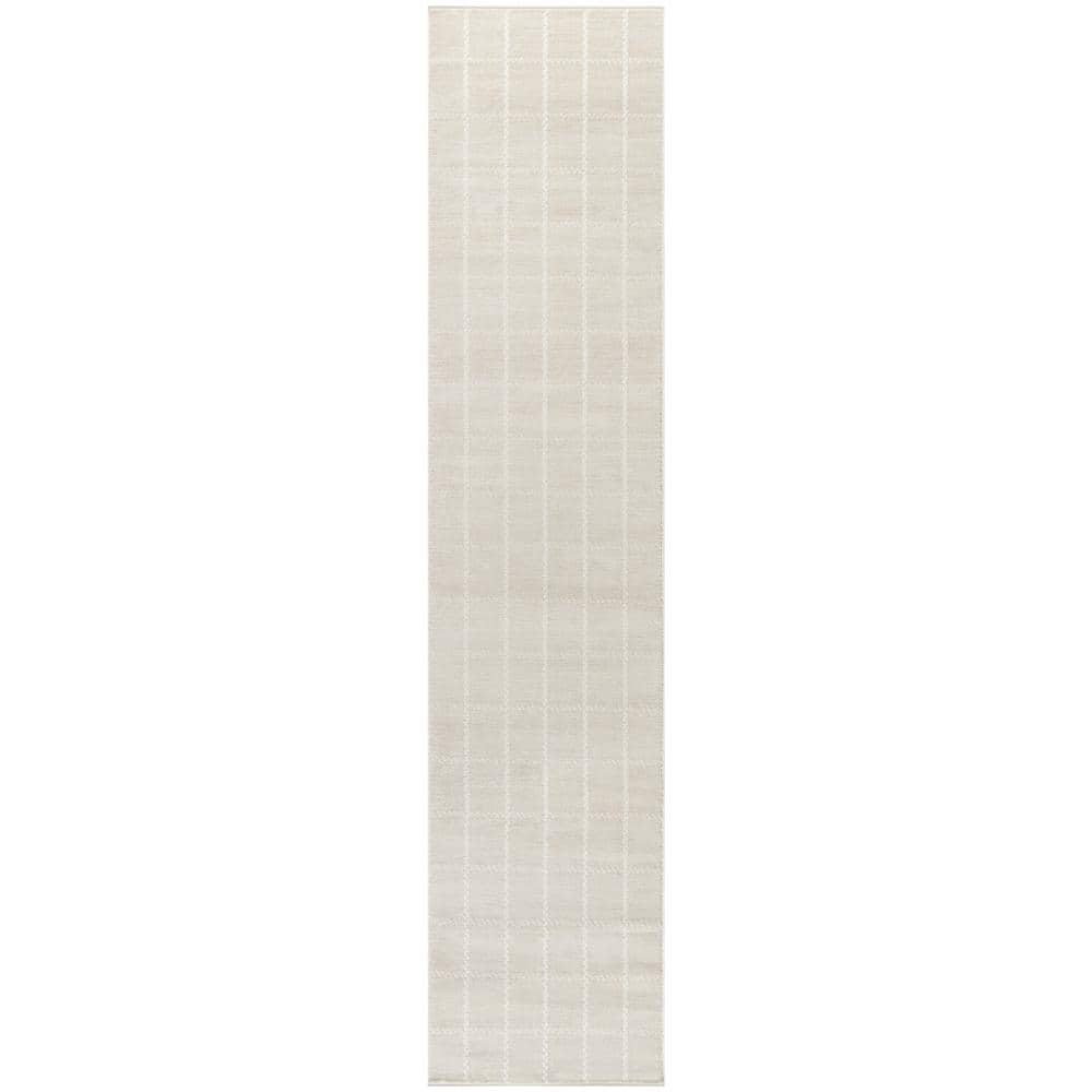 Serenity Home Ivory 2 ft. x 8 ft. Linear Contemporary Runner Area Rug price history on PriceWatchPro