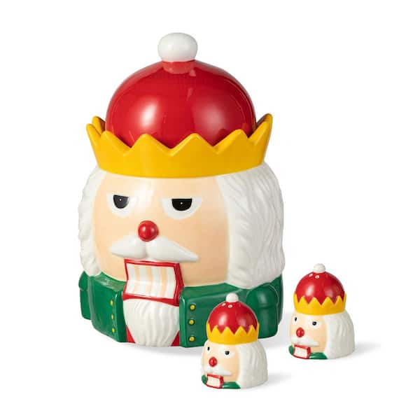 3-Piece Dolomite Christmas Nutcracker Cookie Jar Set