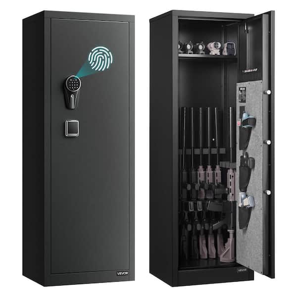 8-10 Gun Safe, Long Gun Cabinet for Rifles and Pistols, Quick Access Fireproof Rifle Safe with 3 Pistol Pockets