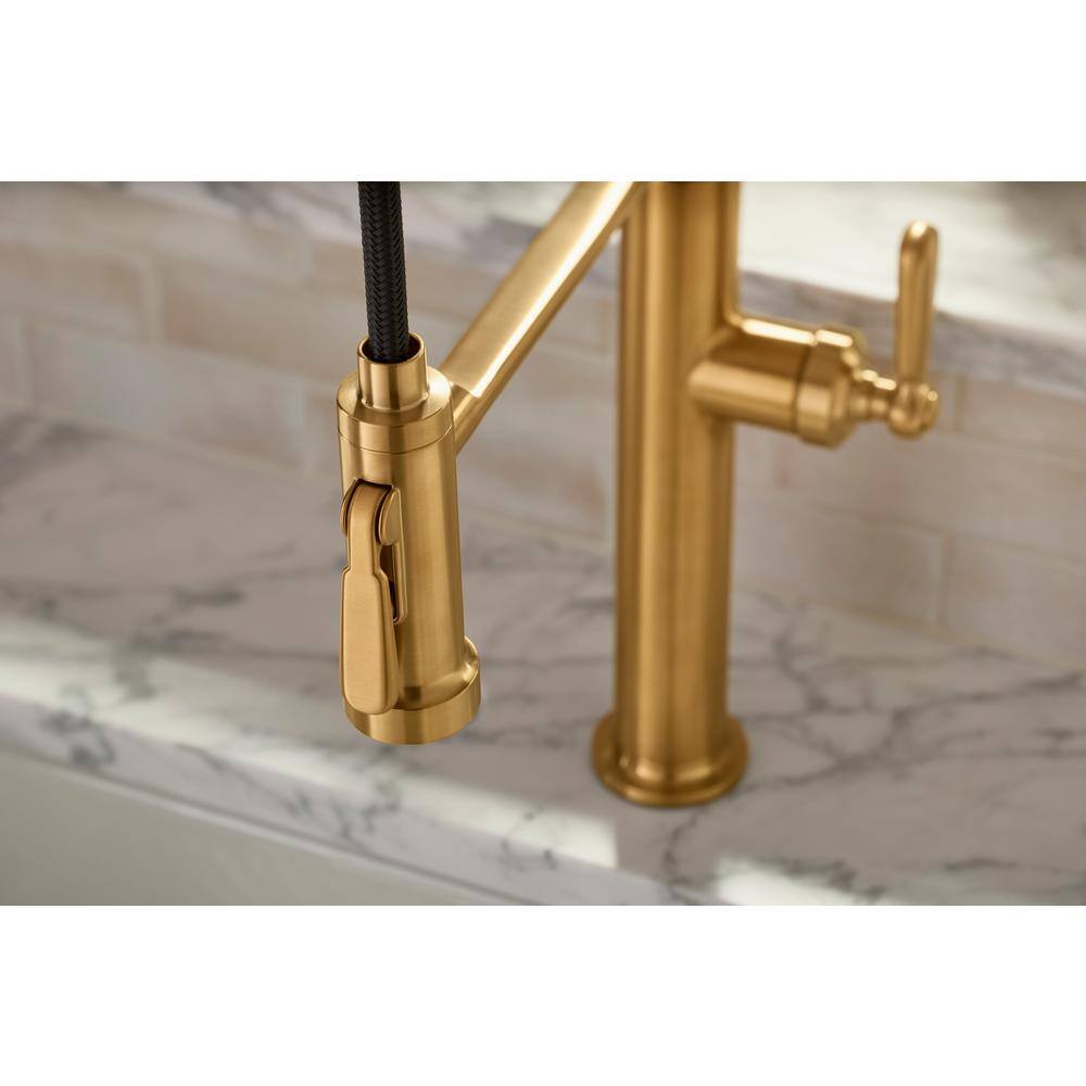 Polished Chrome Semi-Professional Kitchen Faucet with Pull-out Spray