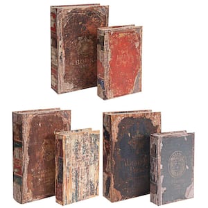 13 in. x 3 in. Decorative Book Boxes (6-Pack)