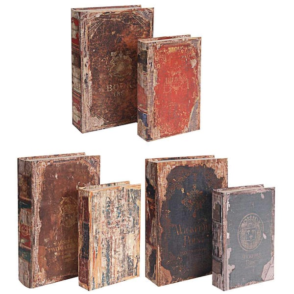 A & B Home 13 in. x 3 in. Decorative Book Boxes (6-Pack) 36495 ...