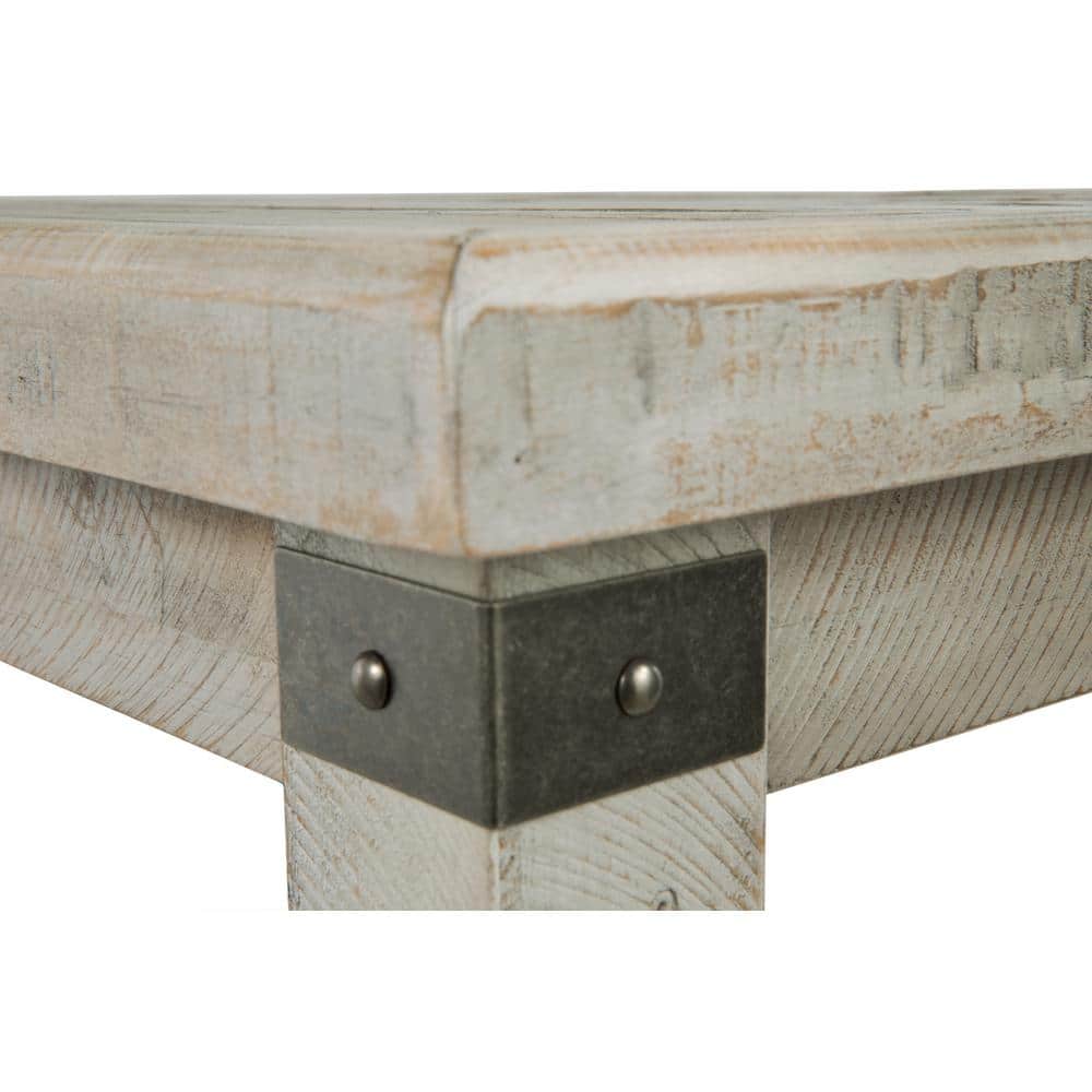 Contemporary Gray Rectangular End Table with Storage