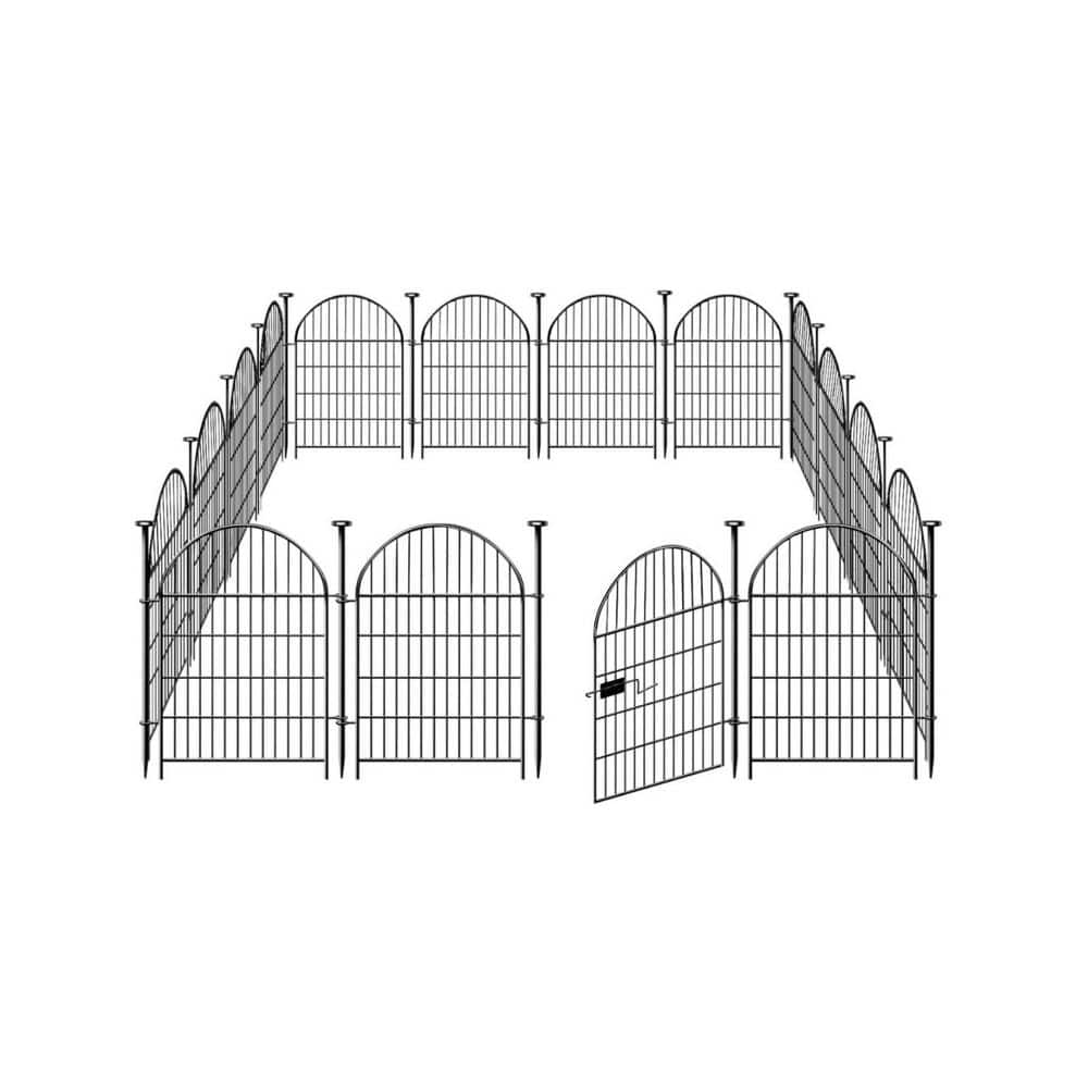 Garden Fence Decorative Animal Barrier with Gate 36 in Tall Black Rustproof Metal Wire 30.6 Ft Long Flower Edging price history on PriceWatchPro