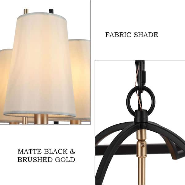 Zevni Modern Farmhouse 4-Light Black Dining Room Chandelier