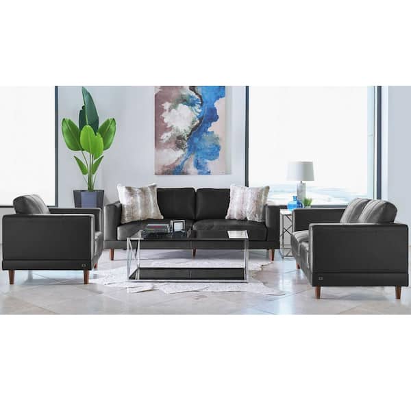 Tasso 3-Piece Brown Polyester Sofa, Loveseat, Recliner Living Room Set