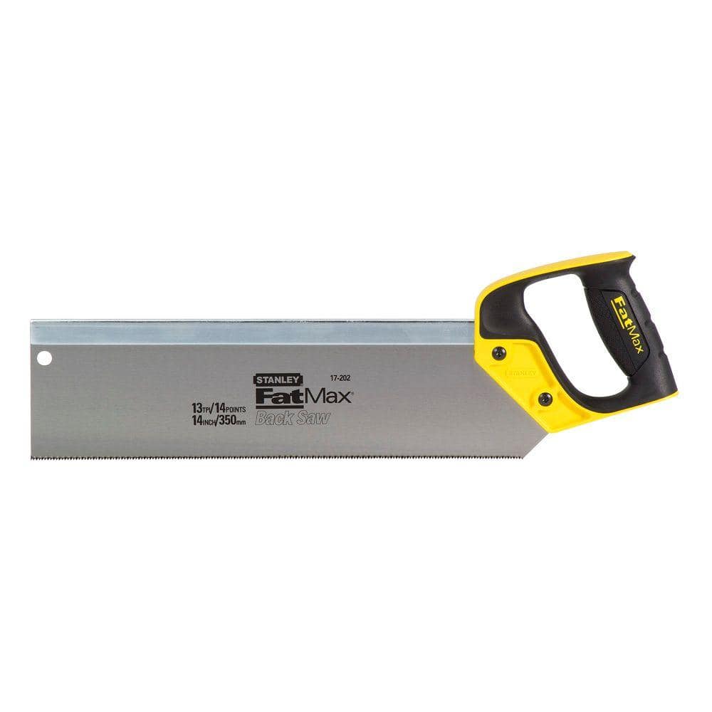 Stanley 14 in. Back Saw with Rubber Handle 17-202 - The Home Depot