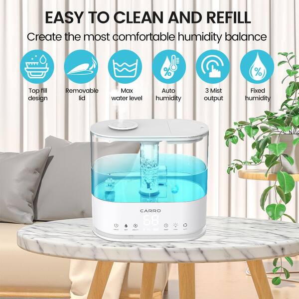Costway 3.5L Quiet Top Fill Air Humidifier w/ 3-Level Mist Timer Sleep Mode for Bedroom - White