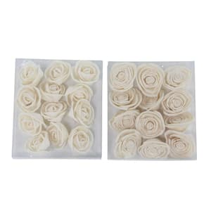 White Artificial Sola Boxed Rose Flowers (Set of 2)