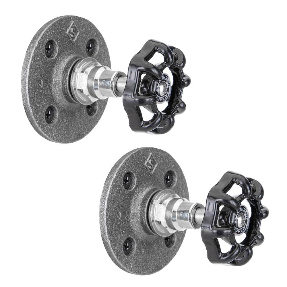 1/2 in. Black Malleable Iron Flange and Black Spigot Wall Hook (2-Pack) price history on PriceWatchPro