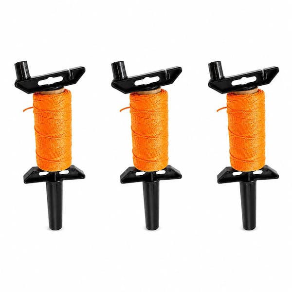262 ft Orange Mason Line String Reel Durable Construction Twine for Brick Block Fence Landscaping 3 Pack