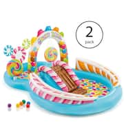 Kidney Kids 116 in. x 75 in. x 51 in. D Inflatable Candy Zone Swim Kids Splash Pool with Waterslide (2-Pack)