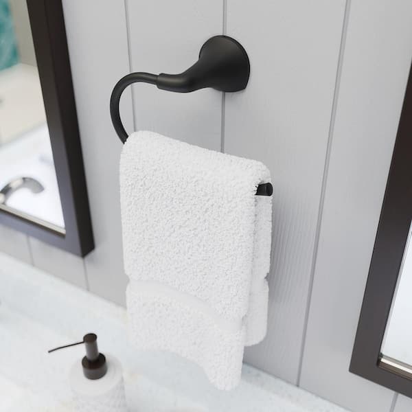 Wall Mounted Ladera Towel Ring in Matte Black