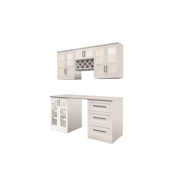 NewAge Products Home Bar White 6-Piece Shaker Style Bar Cabinet