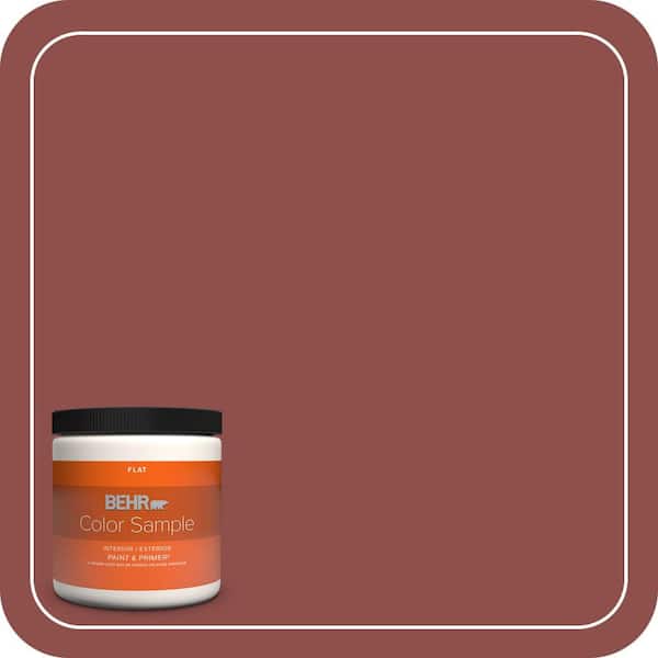 BEHR PREMIUM PLUS 8 oz. #S140-6 Moroccan Ruby Flat Interior/Exterior Paint & Primer Color Sample