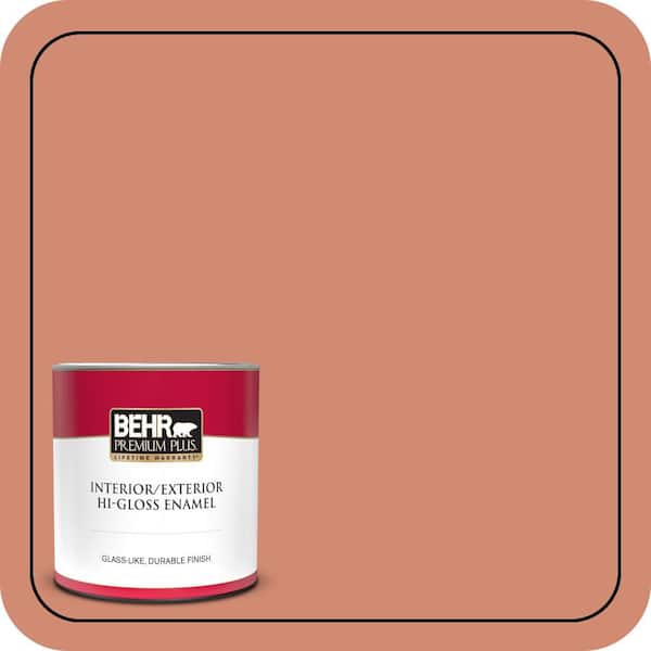 BEHR PREMIUM PLUS 1 qt. #M190-5 Fireplace Glow Hi-Gloss Enamel Interior/Exterior Paint & Primer