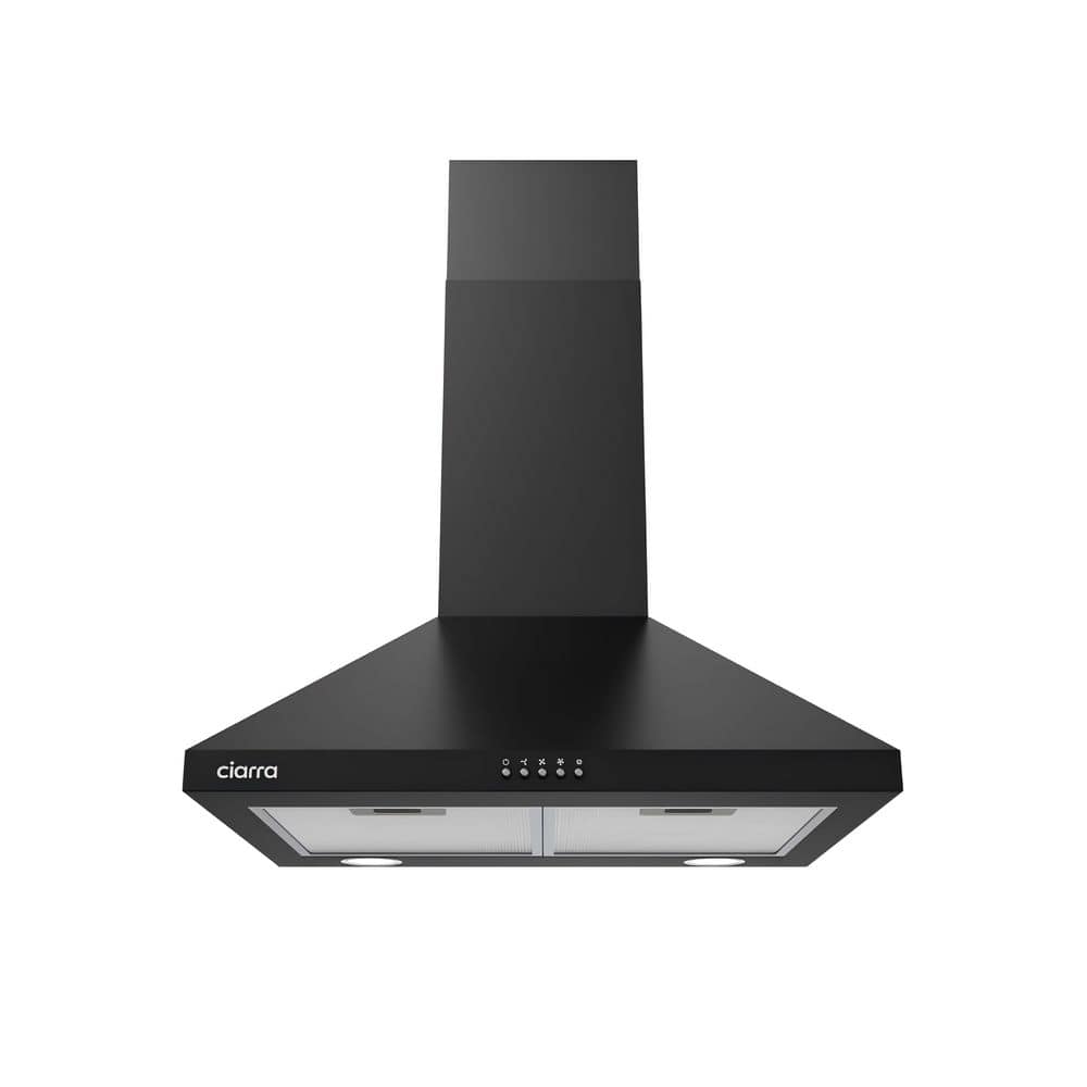 24 in. Wall Mount Range Hood in Black With 3-Speed Extraction price history on PriceWatchPro