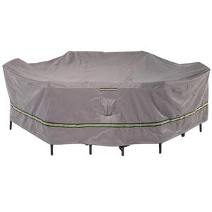 Soteria 96 in. Grey Rectangular/Oval Patio Table with Chairs Cover