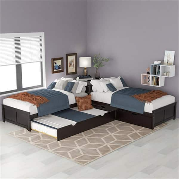 Espresso twin bed on sale with storage