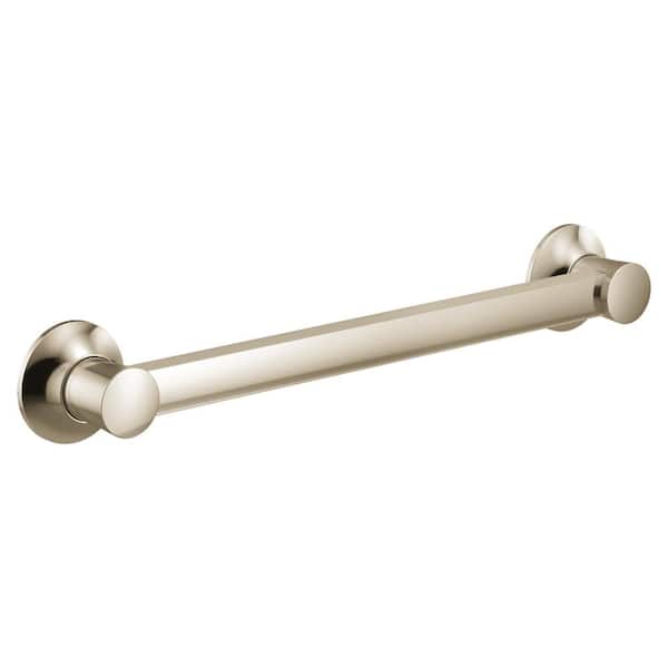 Flara 18 in. x 1-1/4 in. Stainless-Steel Concealed Screw Grab Bar in Polished Nickel