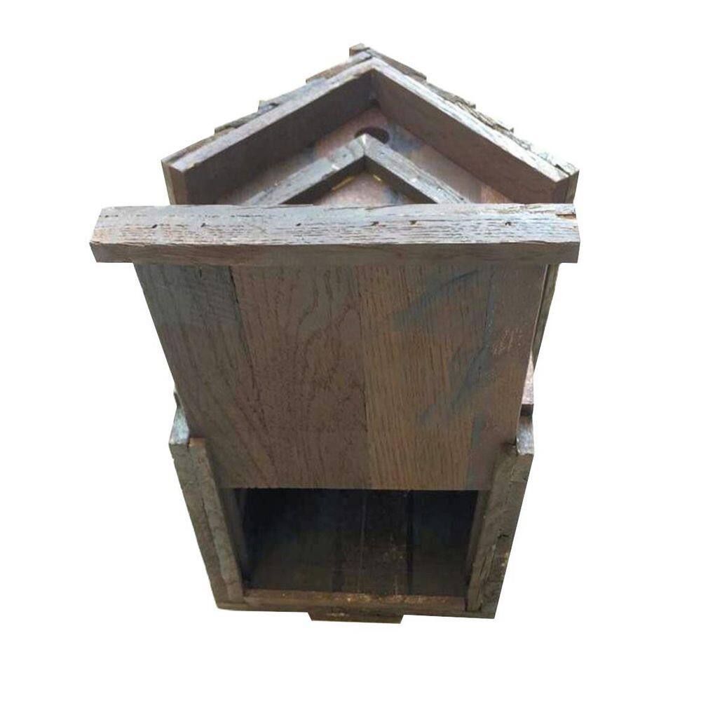 Rustic French Oak Wood Wall Mounted Bird House