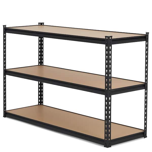60x24x36 in 3-Tier Garage Shelving, 1500 lbs Cap, Adjustable Steel/MDF, for Warehouse