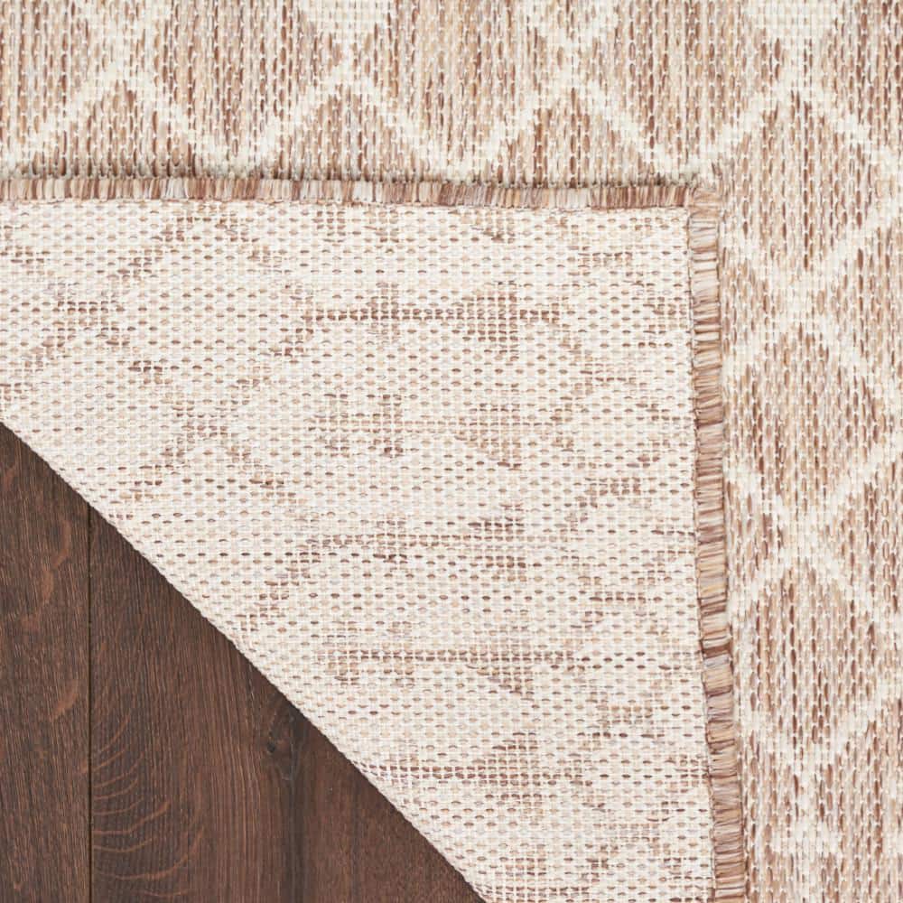 Beige Moroccan Trellis Flatweave Synthetic 5' x 7' Area Rug