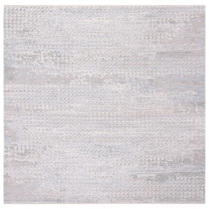 Marmara Gray/Beige/Blue 7 ft. x 7 ft. Square Abstract Gradient Area Rug