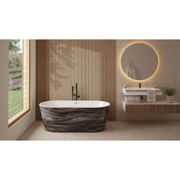 Jacuzzi CELESTE 59 in. x 32 in. Soaking Bathtub with Center Drain