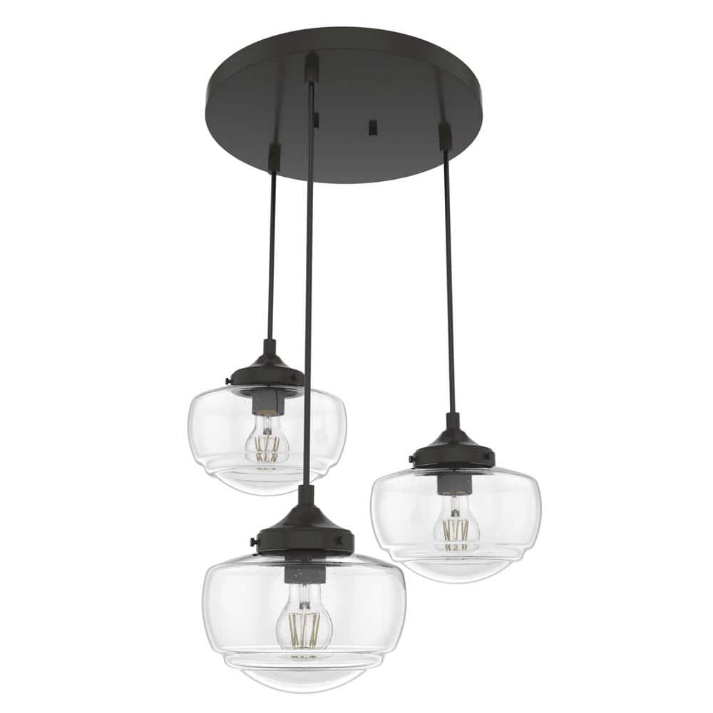 Noble Bronze 3-Light Schoolhouse Cluster Pendant