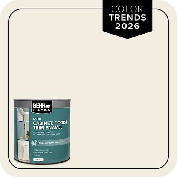 BEHR PREMIUM 1 qt. Designer Collection #DC-003 Blank Canvas Satin Enamel Interior Cabinet, Door & Trim Paint