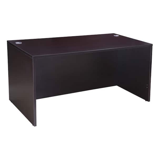 Benjara Nea 30 in. Rectangle Mocha Brown Wood Office Desk BM340739